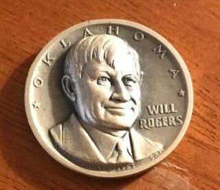 Medallic Art Co Will Rogers Great Seal Of The State Of Oklahoma Pure Silver Coin