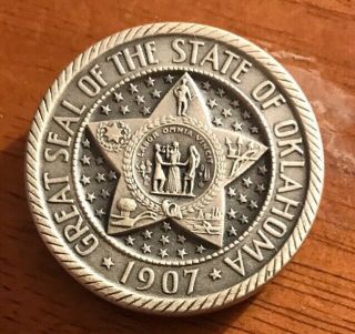 Medallic Art Co Will Rogers Great Seal of The State of Oklahoma Pure Silver Coin 2