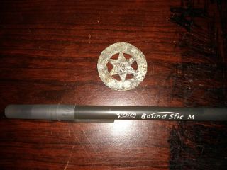 Real Antique Obsolete Early 1900 Sheriff Badge Central S.  C.  Metal Detector Find