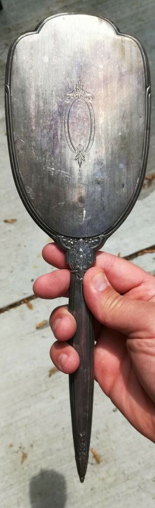 Vintage Saart Brothers (S&B) Sterling Silver Hand Held Mirror vanity antique 3