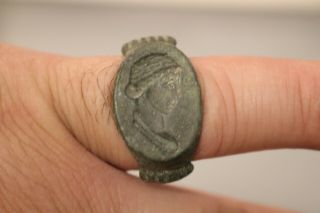Ancient Fantastic Roman Bronze Ring Empress Agrippina 1st century AD 2
