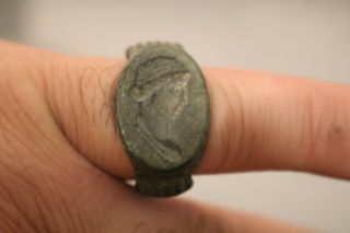 Ancient Fantastic Roman Bronze Ring Empress Agrippina 1st century AD 3