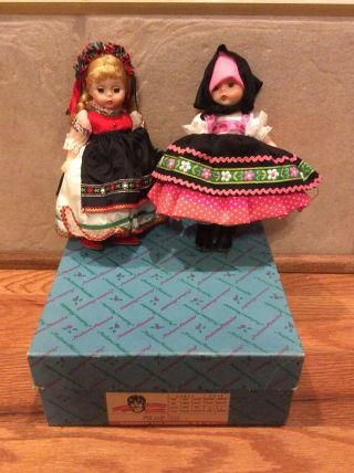 2 Vintage Madame Alexander World Doll Poland Yugoslavia 8” Friends Foreign Lands