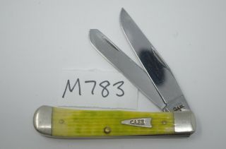 Case Xx Lime Green Trapper Pocket Knife Antique Hunter 6254 Ss Bone Usa