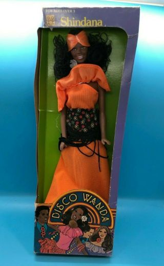 1978 Disco Wanda Doll Nrfb Shindana Toys Barbie Size Clone Vintage Orange Dress