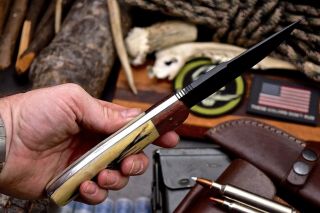 CFK Handmade D2 Custom WOLF & DEER Scrimshaw Bone Cocobolo Wood Hunting Knife 7