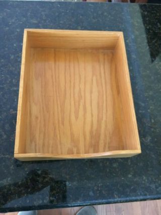 Vintage Oak Wood Inbox Legal Paper Tray File Desk Letter Box Dovetail corners 3