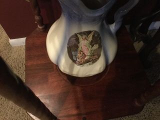 antique country wash basin stand with bowl and pitcher. 3