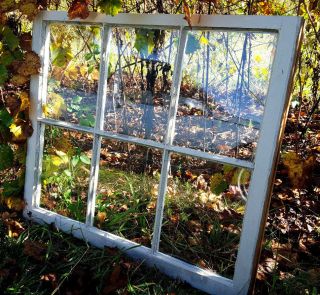 Vintage Sash Antique Wood Window Picture Frame Pinterest 6 Pane No Glass 32x28