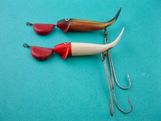 2 Vintage P&k Whirl - A - Way Lures - 2 Different Color Patterns