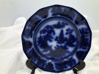 Antique Flow Blue Tonquin 1845 Dinner Plate Pre - Owned