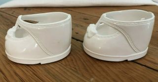 Vintage? Cabbage Patch Doll Mary Jane T - Strap Shoes Bows White 2.  75 