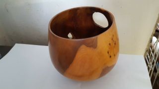 Hand Made / Turned Wooden Bowl 7 Inches Tall 8 Inches In Diameter