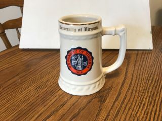 Rare Vintage University Of Virginia Large Beer Stein Or Mug,