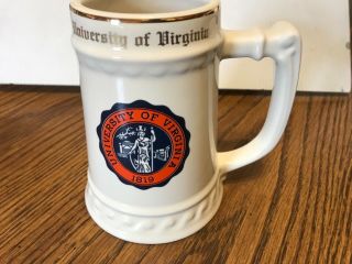 Rare Vintage University of Virginia large Beer Stein or Mug, 2