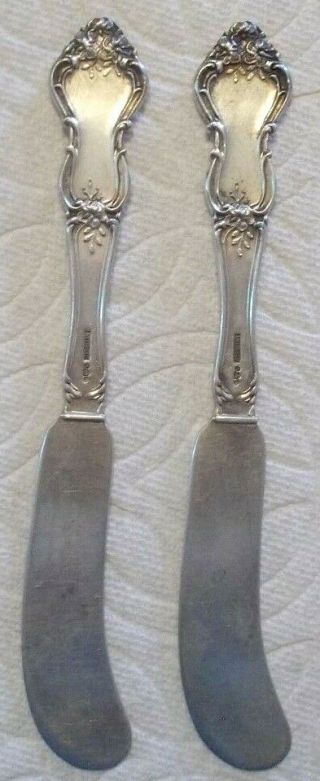 2 Vintage Watson Sterling Silver Miniature Butter Knives Knife 5 - 5/8 