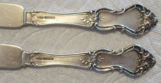2 Vintage Watson Sterling Silver Miniature Butter Knives Knife 5 - 5/8 