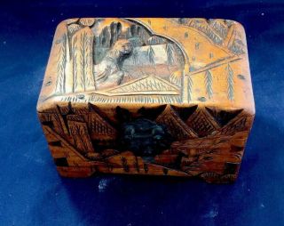 Vintage Carved Wooden Box For Trinkets,  Jewelry & Other Bits - Decorative (26)