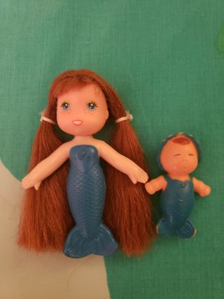 Vintage 1979 Kenner Sea Wees Blue Merry And Baby Marina Dolls