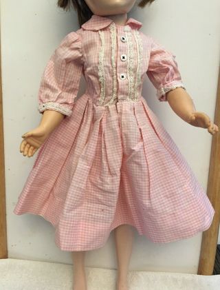 Vintage Dress For 20” Fashion Doll Alexander Cissy Mrs Revlon Pink Gingham