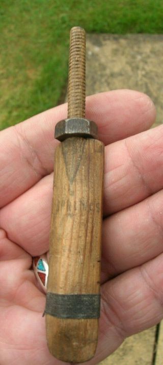 Unusual Vintage 1930s Miniture Wooden Cricket Bat 2
