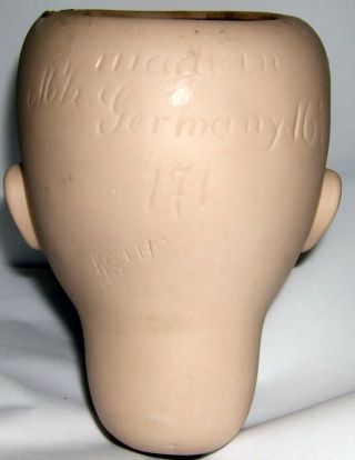 collectable large bisque porcelain dolls head germany 171 16 1/2 5