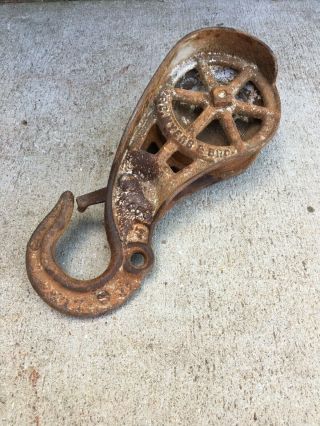 Antique Myers Cast Iron Hay Trolley Barn Pulley Vintage H 453 454 Farm Tool
