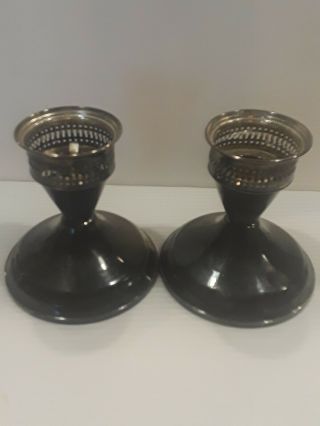 Pair Duchin Creations Sterling Weighted Candlestick Holders Need Polish