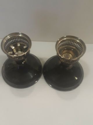 Pair Duchin Creations Sterling Weighted Candlestick Holders Need Polish 2