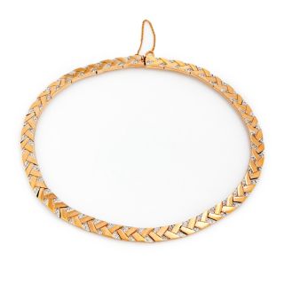 Antique Vintage Mid Century Gold Plated PANETTA Bold Rhinestone Collar Necklace 2
