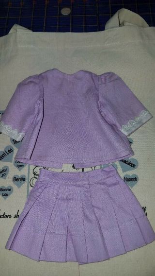 Vintage Terri Lee doll clothes Tagged Pique suit in lavender 2