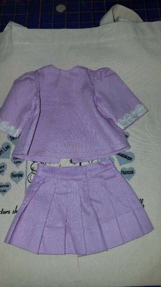 Vintage Terri Lee doll clothes Tagged Pique suit in lavender 4