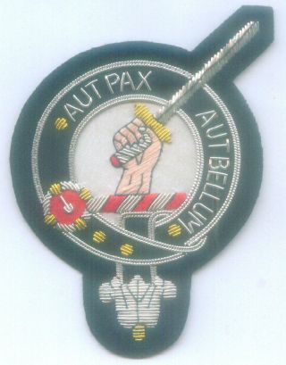 Royal Uk Scottish Scotland Clan Gunn Crest Heraldry Family Name Arms Patch G