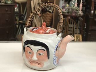 Antique Banko Ware Teapot Household Gods Of Good Luck Elephant Spout
