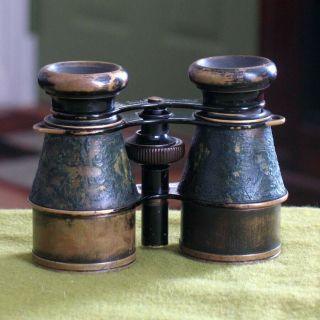 Antique Brass Busch Jena Special Binoculars Made In Germany Work Clear Optics