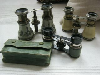 3 Pairs Of Antique And Vintage Opera Glasses.