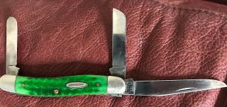 Case XX John Deer Stockman Green Bone Pocketknife 3