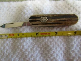 Folding Knife.  Victorinox Classic Customized With Stag. , 3