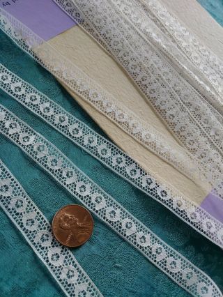 . 5 " Thin Very Fine French Antique Lace Val Trim 3.  5 Yards