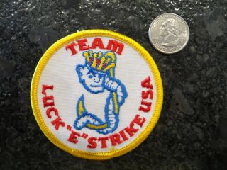 Vintage Fishing Patch - Team Luck " E " Strike Usa - 3 Inch