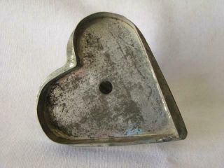 Antique Folk Art Primitive Puffy Heart Shape Soldered Tin Cookie Cutter