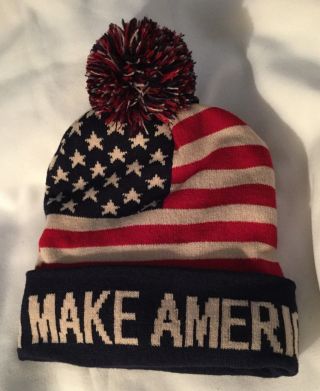 Usa Flag Maga Trump Beanie Ski Cap Make America Great Again Stars Stripes Hat