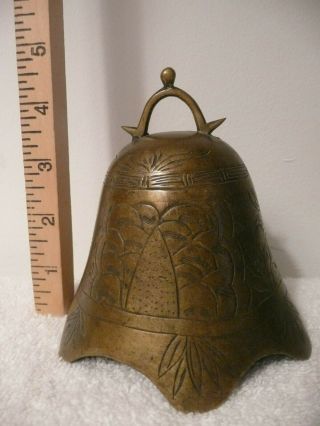 Vtg Large Antique Brass Asian Chinese China Temple Bell Mission No Clapper 5