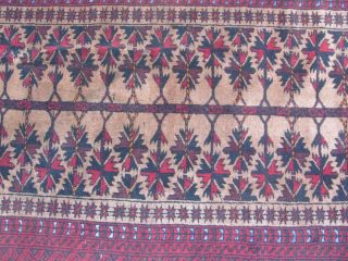 A Old Handmade Oriental Wool On Wool Rug (180 X 96 Cm)
