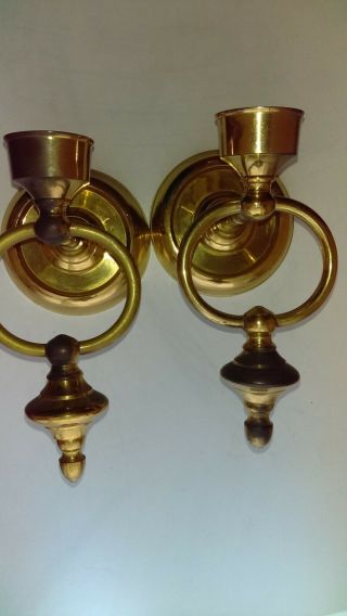 Antique Brass Candle Holder Wall Sconces (pair)