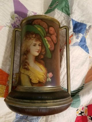 Antique Gainsborough Lady Women Ridgways Tea Tin C 1910 Vintage London/england