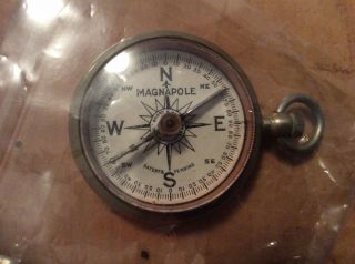Antique/vintage Magnapole Compass Short And Mason - Rochester Glass Intact