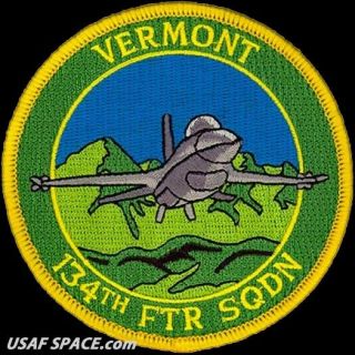 Usaf 134th Fighter Squadron - F - 16 - Burlington Angb,  Vermont - Patch