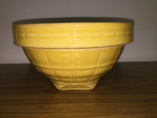 Antique Yelloware " Quilted " Mixing Bowl,  8 1/2 Inches