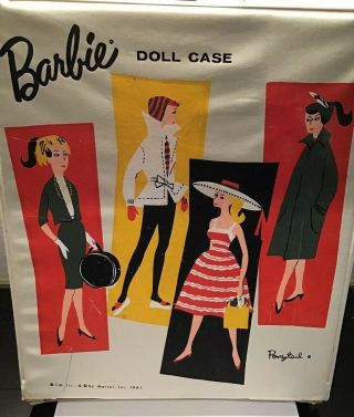 Vintage Barbie Doll,  Case,  Clothes And 2 Wigs